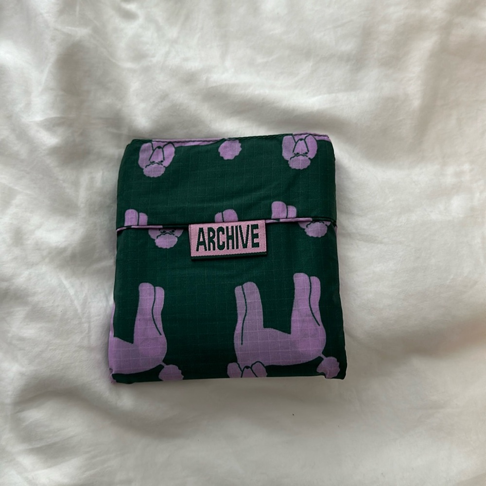 Baggu Archive standard reusable bag poodle dog NWOT